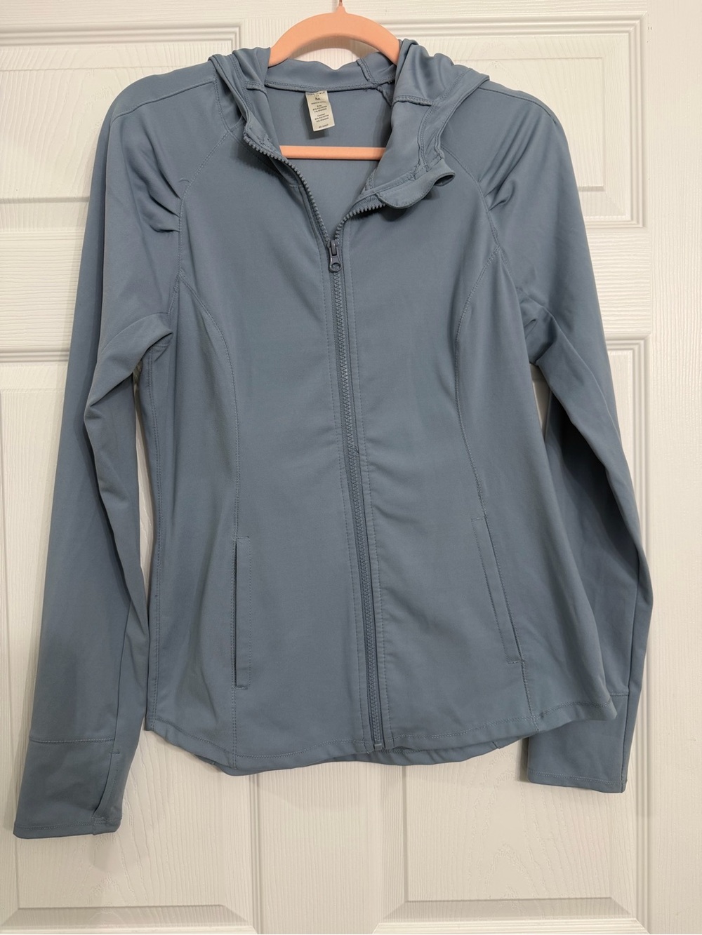 Yogalicious Slate Blue Full-Zip Hooded Utility Jacket